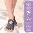 thumbnail image 3 of 6 pares de calcetines de yoga antideslizantes sin dedos Pilates Barre calcetines de ballet calcetines de agarre de medio dedo calcetines de entrenamiento elásticos multicolores para mujeres Ormromra CZYD-ZC129, 3 of 7