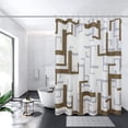 thumbnail image 1 of Extra Long Shower Curtain Brown Modern Shower Curtain with Geometric Pattern, Bath Decor Shower Curtain Set Waffle Textured with Heavy Dutyand Rustproof Metal Grommets,Espresso Chocolate,72x84 Inch, 1 of 5