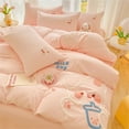 thumbnail image 2 of Cute Cartoon Duck Rabbit Bear Decal Children‘s Bedding Set Double Bed Large Duvet Cover Set Bed Sheet Pillowcase Four Piece Set FGS, 2 of 7