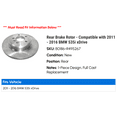 thumbnail image 2 of Rear Brake Rotor - Compatible with 2011 - 2016 BMW 535i xDrive 2012 2013 2014 2015, 2 of 2