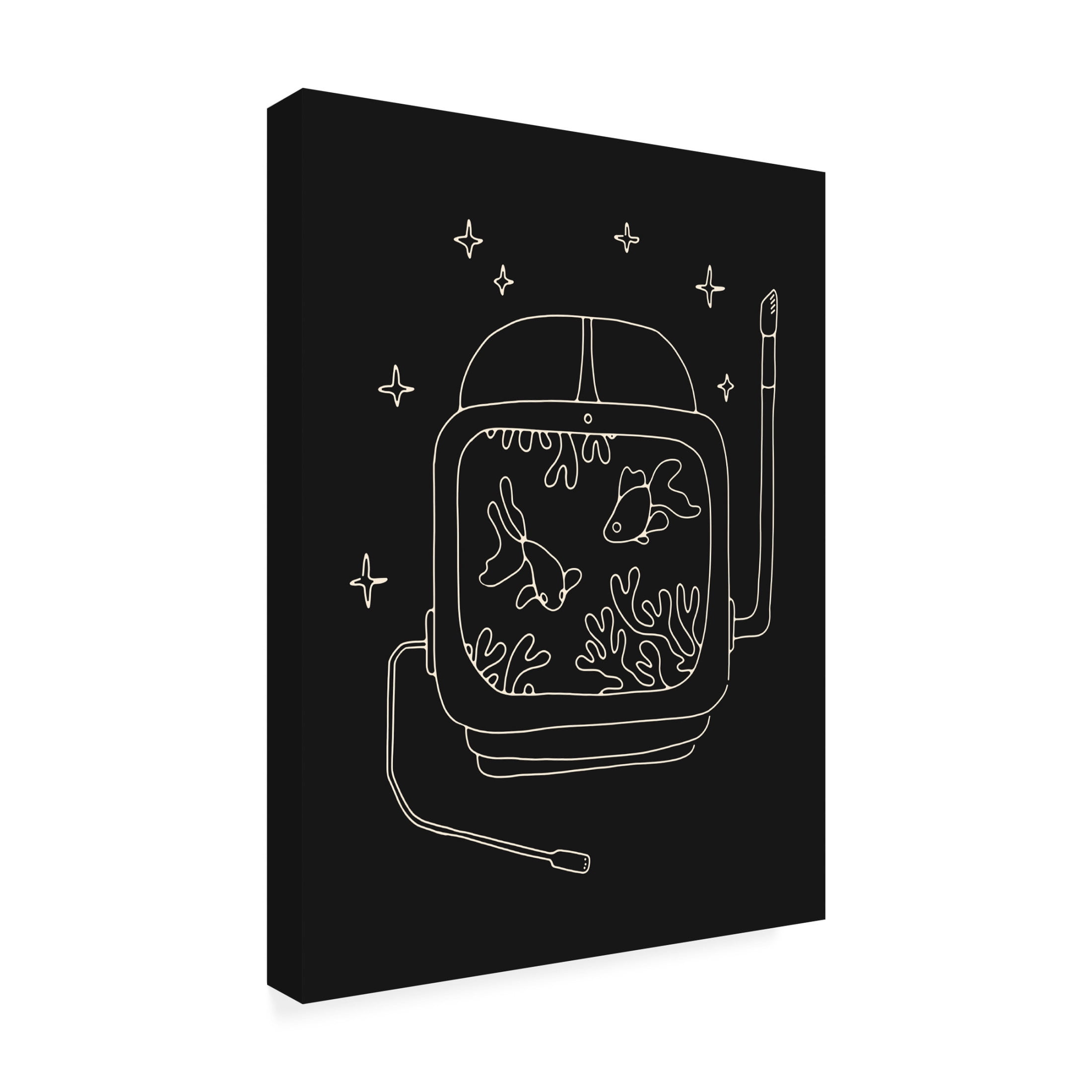 Trademark Fine Art Florent Bodart Astronaut and Fishes Canvas Wall Art