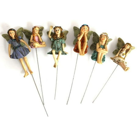 Dosaele Fairy Garden 6pcs Miniature Fairy Figurines Outdoor Decoration Accessories Creative Desktop Decoration