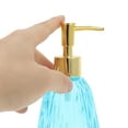 thumbnail image 3 of Unique Bargains 1 Pc Durable Argyle Soap Dispenser 11.84oz Blue Gold Tone, 3 of 6
