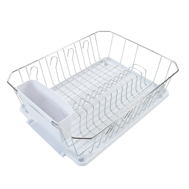 3 Tiers Dish Drying Rack Chrome Dish Drainer Rack Kitchen Storage - 7'6 x  9'6 - Bed Bath & Beyond - 30357771