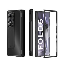 TECH CIRCLE For Samsung Galaxy Z Fold 7 5G Aluminum Alloy Metal Case, Kickstand 2 Hinges Protector, a Pen ,Glass Screen Protector, Camera Protect, Men Women Heavy Duty Cover,Black