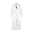 thumbnail image 1 of Disfraz de sacerdote de Halloween con collar cruzado Unisex Hombres Mujeres Sólido Largo Padre Vicar Tomshoo Blanco/L, 1 of 7