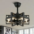thumbnail image 5 of 18' Metal Caged Ceiling Fan with Light and Remote Control, Bella Depot 6-Speed Reversible Chandelier, 5 of 12