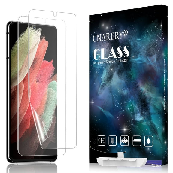 [2 Pack] Cnarery for Samsung Galaxy S21 Ultra Matte Screen Protector, Fingerprint Sensor Compatible, Anti-Glare Full Adhesive Flexible Film (Not Glass)