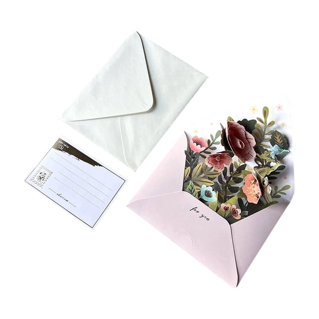 A Floral Greeting Card Pop Up Design Blank Envelope Included For Mom Graduation Birthday Get Well Anniversary 5.91X4.53 Inch