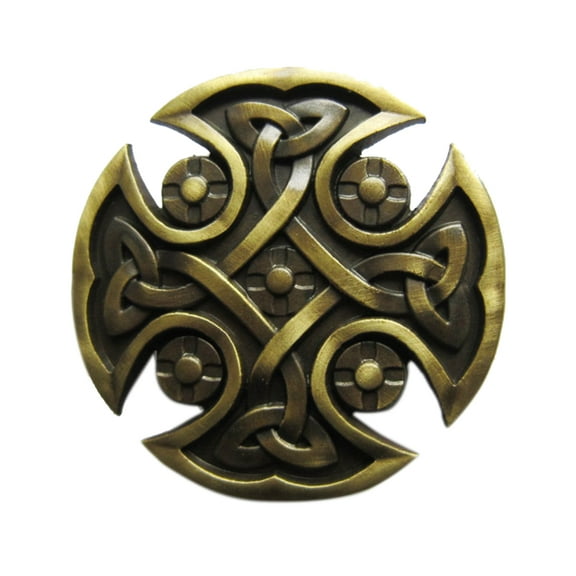 Antique Bronze Plated Celtic Knot Cross Belt Buckle