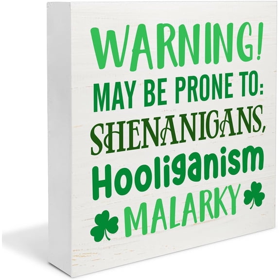 Cskhip St. Patricks Day Decor St. Patricks Day Wooden Sign Home Decor for Desk Table Shelf, St Patricks Day Decorations 5x5 inch