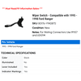 thumbnail image 2 of Wiper Switch - Compatible with 1995 - 1998 Ford Ranger 1996 1997, 2 of 2