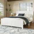 thumbnail image 3 of Bellemave Queen Size Bed Frame, Wood Platform Bed with Headboard and Footboard, Farmhouse Style QueenBed Frame with Support Slats and Strong Structure, No Box Spring Needed-White, 3 of 8