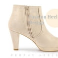 thumbnail image 4 of Unique Bargains Women's Platform Round Toe Chunky Heel Ankle Boots Beige 7.5, 4 of 7