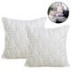 thumbnail image 2 of Paquete de 2 fundas de almohada decorativas cortas de felpa suave funda de cojín de estilo lujoso funda de almohada para sofá dormitorio cuadrado Xemadio 222176-1, 2 of 9