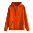 thumbnail image 4 of CIENVNSTG Unisex Hoodies Tracksuit Solid Color Drawstring Sweatsuit Sweatshirt and Sweatpant for Women Men 2 Piece Sets Pullover Sweater Orange M, 4 of 6