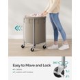 thumbnail image 3 of 29-Gallon Rolling Laundry Hamper with Steel Frame, 4 Casters & 2 Brakes, Includes Removable Bag, Camel Brown and Metallic Silver, 3 of 6