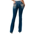 thumbnail image 2 of Grace in LA Americana Wing Embellished Mid Rise Bootcut Jeans, Size 29, 2 of 2
