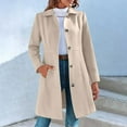 thumbnail image 4 of Ashirexll Winter Jackets for Women, Winter Coats for Women, Coats for Women Solid Color Elegant Button Long Sleeve Turndown Collar Winter Coat Wool Jacket, 4 of 7