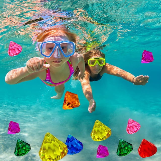 Juguete de buceo para piscina, 10 colores, con cofre del tesoro, caja pirata, juego de juguetes de buceo submarino, regalo de fiesta en la piscina de verano
