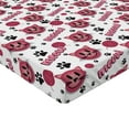 thumbnail image 2 of Ambesonne Emoji Fitted Sheet, Funny Cats Meow Pattern Paws, Twin XL Size, Pale Ruby Black White, 2 of 3