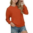 thumbnail image 2 of HUAXUN Oversized Girls Hoodies - Cute Drop Shoulder Sweatshirts with Pocket, Loose Fit Long Sleeve Pullover for Teen Girls, Casual Comfortable Top (Orange,7-8 Years), 2 of 5