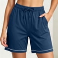 thumbnail image 2 of fheaev Plus Size Pajama Shorts for women Soft Lightweight Elastic Waist With Pockets High Waisted Sleep Loungewear Vacation Beach wear, 2 of 8