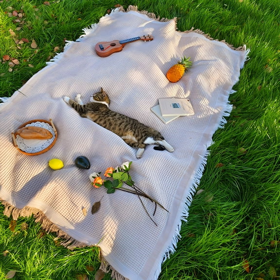 AUQ Picnic Blanket,Quick Fold Feature Camping Blanket,High-Temperature Resistant Design Waterproof Blanket,Style1,130X180