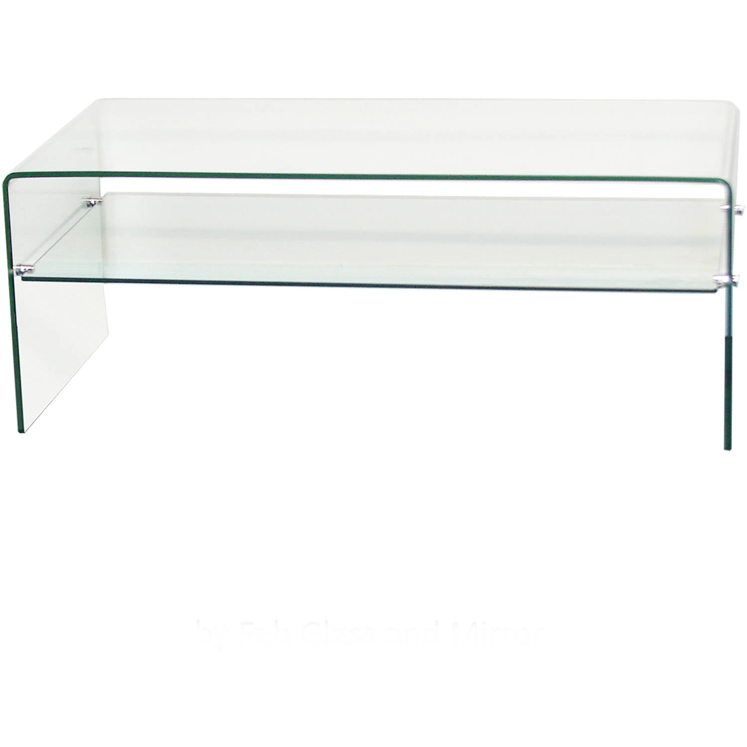 Clear Bent Glass Coffee Table With Shelf 3 8 Thick