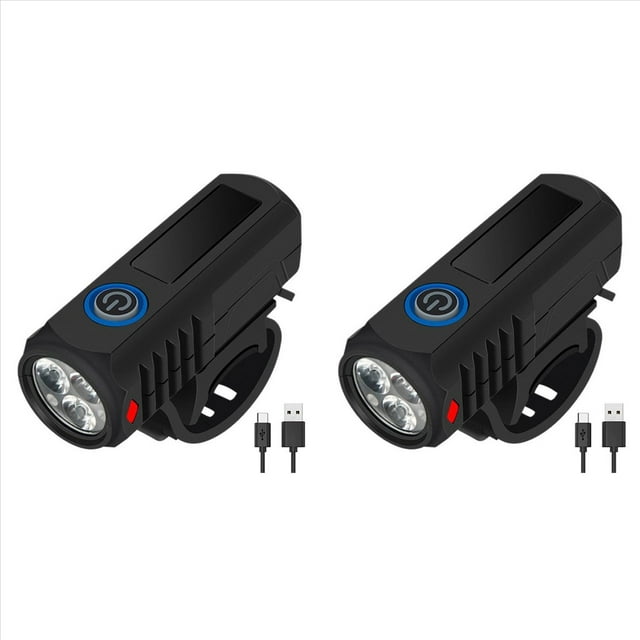 2X Luz Delantera LED para Ciclismo, de Alta Luminosidad, de Seguridad, 3 Marchas, para Manillar de Bicicleta, Ideal para Ciclismo Nocturno.