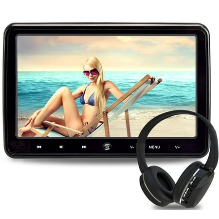 LOSKA 10.1 Portable Ultra Thin HD Headrest DVD Player Car Multimedia Rear_Seat Entertainment System Wide Screen Display Playe