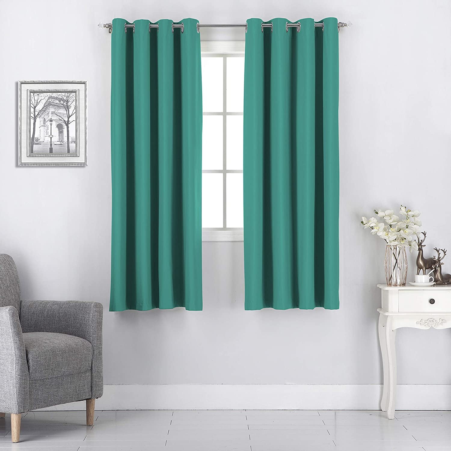 1 Pair Blackout Curtain Panels Bedroom Thermal Insulated Drape Window Treatment 