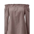 thumbnail image 3 of Fangasis Women T-shirt Solid Color T Shirt Long Sleeve Tee Ladies Casual Pullover Loose Dailywear Tunic Blouse Grey L, 3 of 6