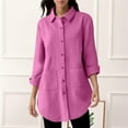thumbnail image 2 of Endives Women's Linen Shirts Button Down Long Tunic Tops Plus Size Blouse With Pockets, 2 of 6