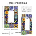 thumbnail image 4 of Mexican Tile Print Light Switch Cover Decorative 1 Gang Single Rocker Switch Plate Covers Mexican Pattern Wall Plates for Light Plates Switch Covers for Room Home Decor, 4 of 7
