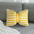 thumbnail image 5 of Amacok Decorative Throw Pillow Covers with Pom Poms Soft Velvet Pillow Cases Bow Lumbar Pillow Covers 13 X 20 Cushion Case for Bed Couch Living Room Decor, Stripe, 5 of 6