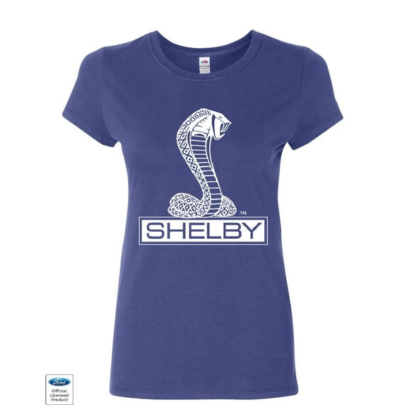 Tee Hunt Shelby Cobra Women's T-Shirt American Classic Muscle Car Ford Mustang Shirt, Blue, 3X-Large