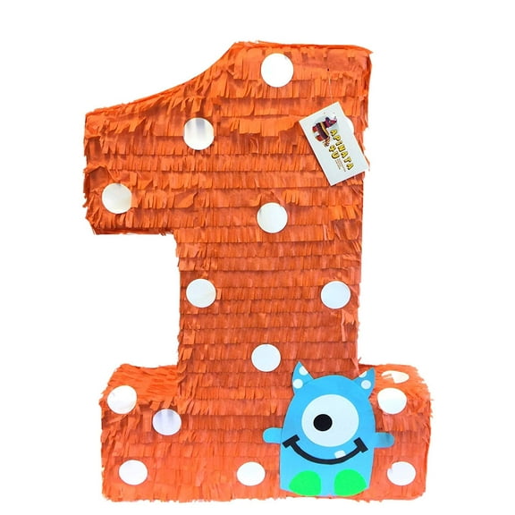 APINATA4U 20'' Tall Orange Number One with Blue Monster