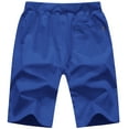thumbnail image 2 of Tyhengta Mens Shorts Casual Sports Drawstring Zipper Pockets Elastic Waist Royalblue 30, 2 of 8