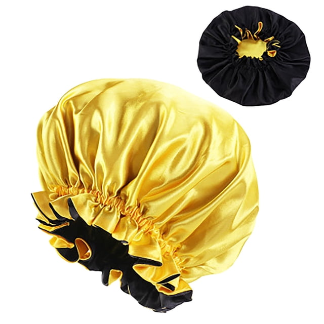 Bradem Hair Ties Satin Sleeping Bonnet Cap - Double Elastic Wrap Layer Design, Hair Care Accessory