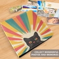 thumbnail image 4 of FORMRS 3 Ring Photo Album 4"x6" Self Adhesive Large Capacity PU Leather Cover, Colorful Black Cat, 4 of 8