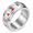 Silver-Thirteen-Orphans, variant on BQJ Unisex Mahjong Spinner Ring in Stainless Steel, 9mm Rotating Tile Symbol Band with Two Pattern Options, US Sizes 6-12, Playful Gift for Friends on Game Night