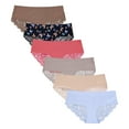 thumbnail image 3 of Curve Muse Women's Lightweight Seamless Hipster Underwear No-Show Lace Panties-Pack C-S, 3 of 6