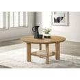 thumbnail image 2 of Ottowa 36-inch Round Wood Cocktail Coffee Table Light Oak, 2 of 9