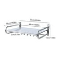 thumbnail image 2 of Wall-Mount Microwave Oven Rack Stainless Steel Kitchen Storage Stand Shelf w/6x Hooks, 2 of 14