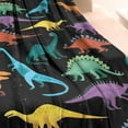 thumbnail image 3 of Colorful Dinosaurs Galaxy Pattern Blanket,Comfortable Soft Lamb Wool Throw Blanket,All Season,Warm Lightweight Blankets for Sofa Bed Couch Living Room Chair,40"x50", 3 of 4