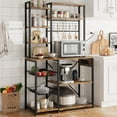 thumbnail image 4 of Huloretions Kitchen Bakers Rack,7-Tier Microwave Stand Kitchen Storage Rack with Power Outlet Industrial Coffee Bar Station With 2 Wire Drawer Kitchen Open Storage Shelf Rack 15.7"D x 35.4"W x 70.1"H, 4 of 8