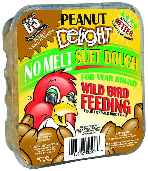 C&S Peanut Delight No Melt Suet Dough, 12/Pack