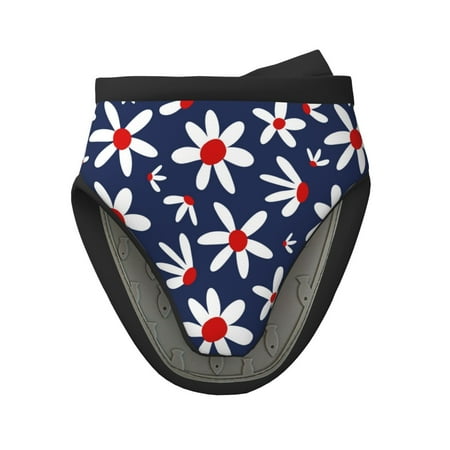 

Pofeuu Daisy Flowers Print Thickened Mini Silicone Oven Mitts Heat Resistant Rubber Oven Mitt Gloves Finger Pinch Grips Pot Holder Silicone Potholder