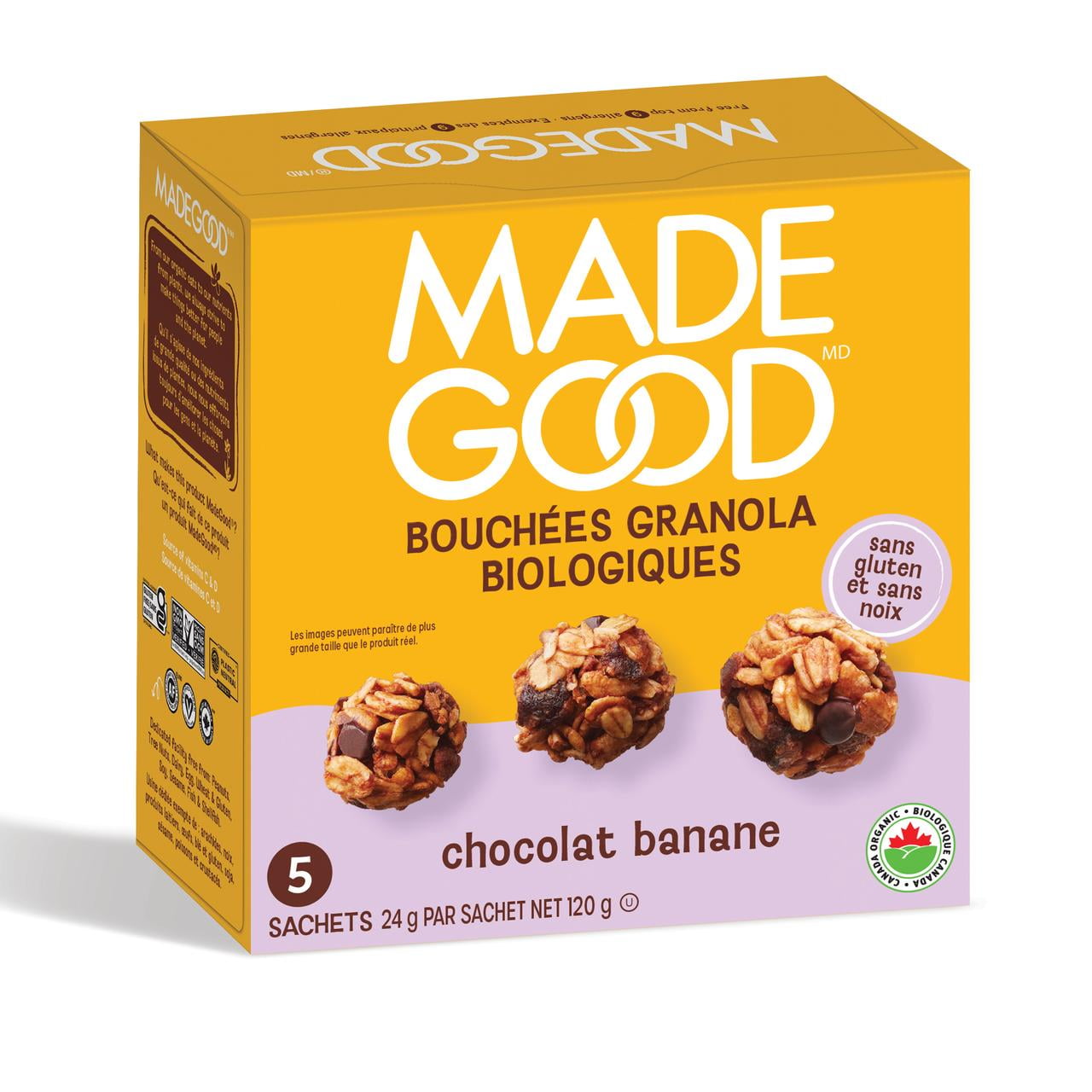 MadeGood Bouchée granola Chocolat banane Boîte de 5 sachets 5x24g